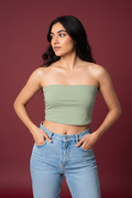 Snuggle Spot Bone White Women’s Tube Top | Bandeau Top – Stylish, Stretchable & All Season Ready