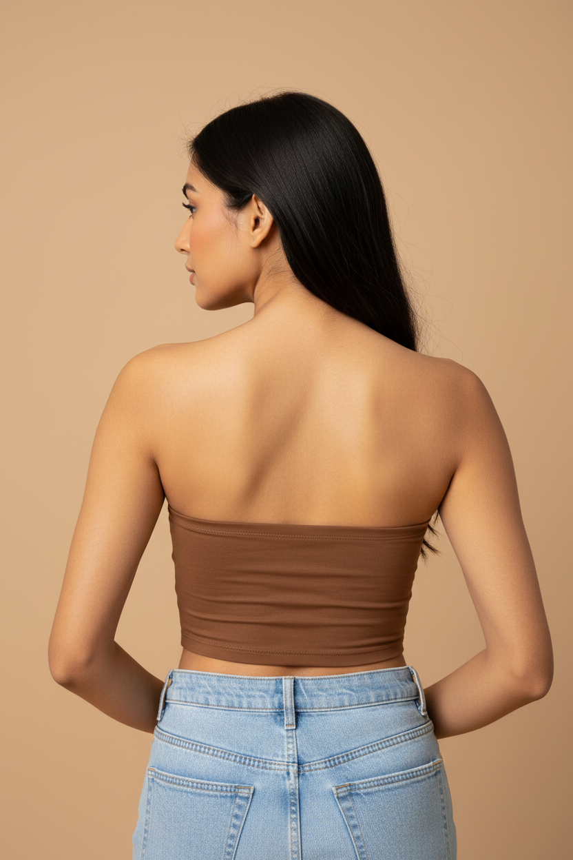 Snuggle Spot Milk Chocolate Women’s Tube Top | Bandeau Top – Stylish, Stretchable & All Season Ready
