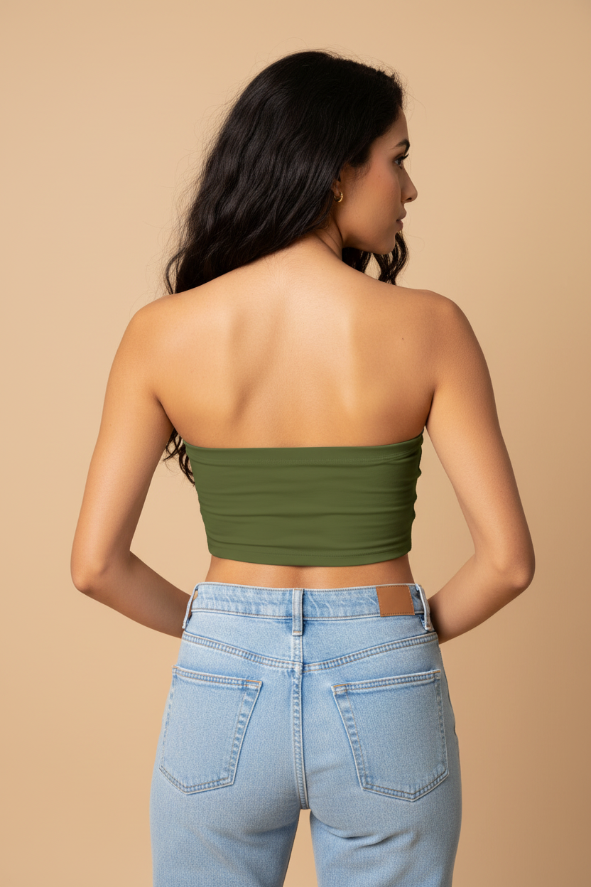 Snuggle Spot Pullman Green Women’s Tube Top | Bandeau Top – Stylish, Stretchable & All Season Ready
