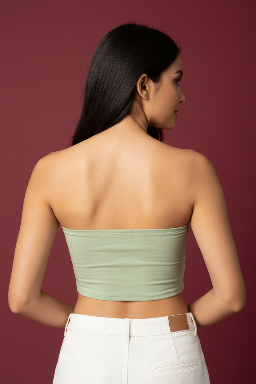 Snuggle Spot Bone White Women’s Tube Top | Bandeau Top – Stylish, Stretchable & All Season Ready
