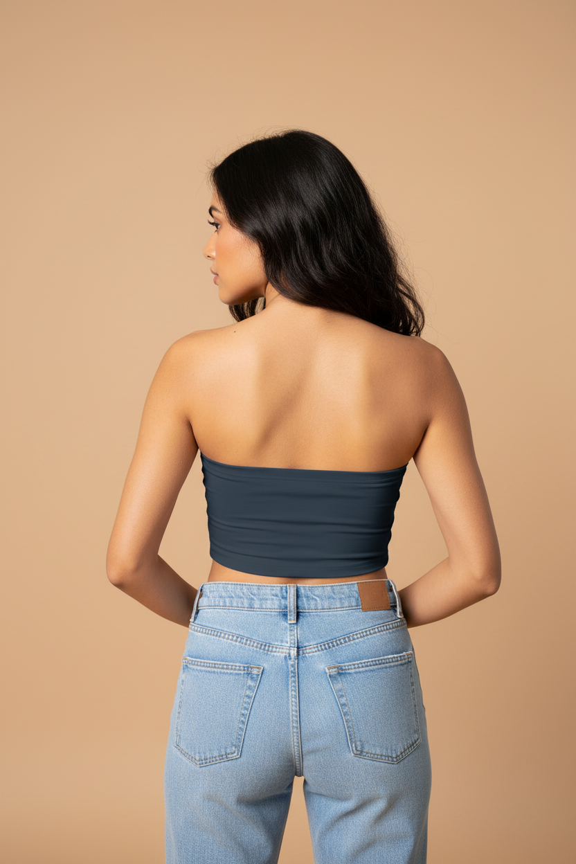 Snuggle Spot Black Pearl Women’s Tube Top | Bandeau Top – Stylish, Stretchable & All Season Ready