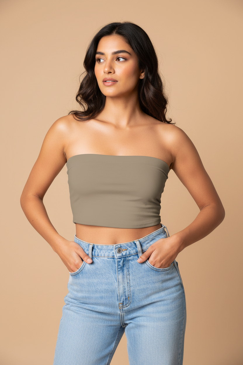 Snuggle Spot Beaver Shade Women’s Tube Top | Bandeau Top – Stylish, Stretchable & All Season Ready