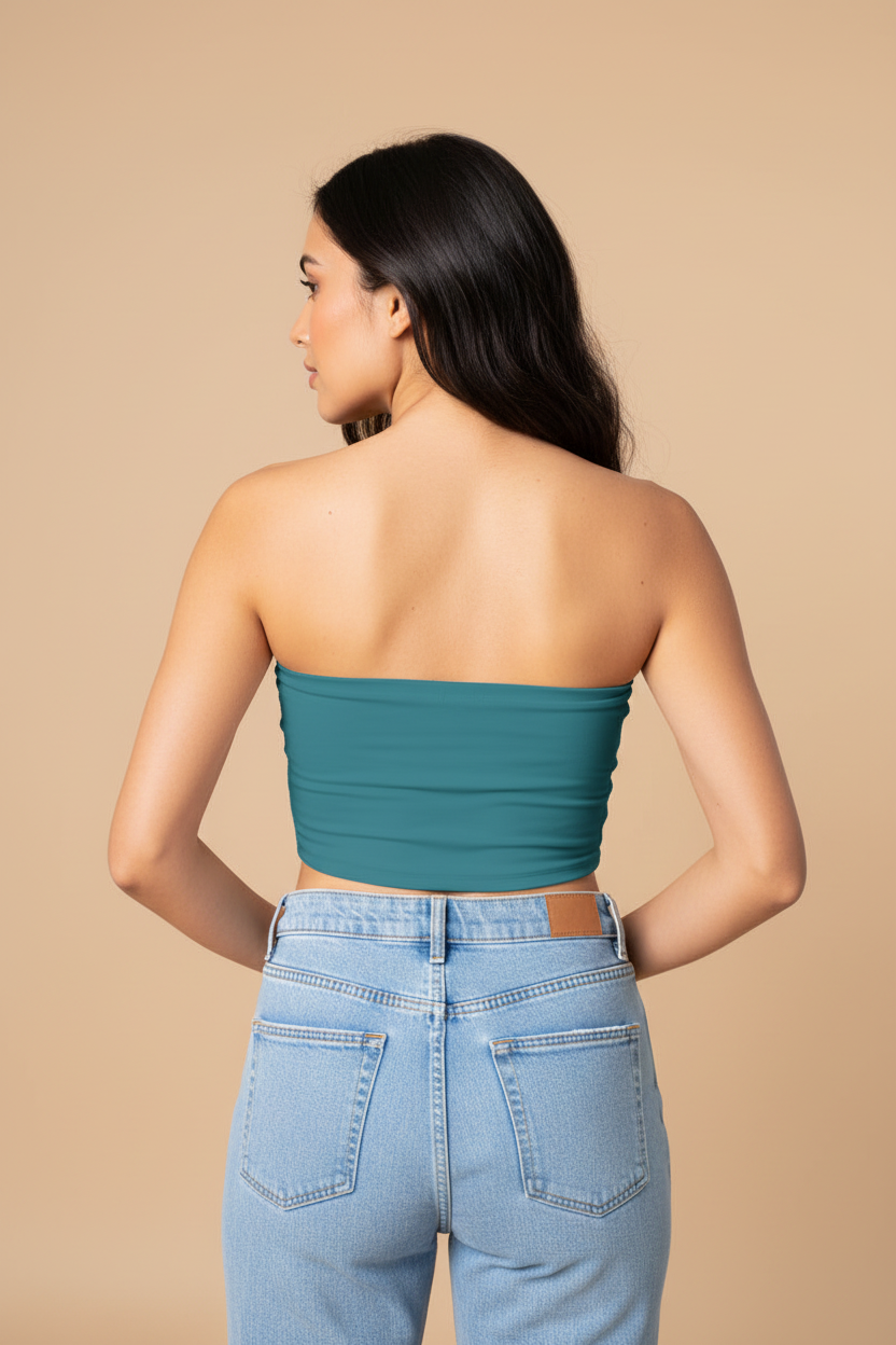 Snuggle Spot Blue Sapphire Women’s Tube Top | Bandeau Top – Stylish, Stretchable & All Season Ready