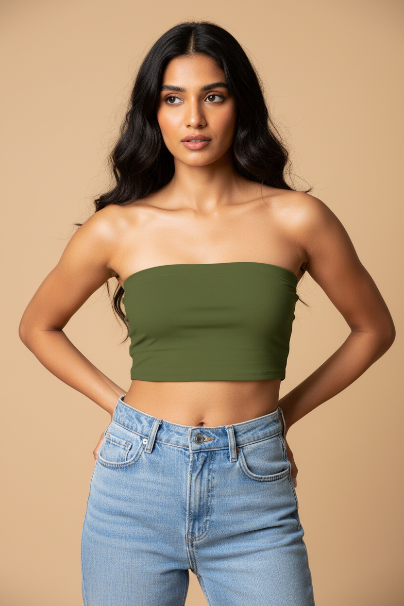 Snuggle Spot Pullman Green Women’s Tube Top | Bandeau Top – Stylish, Stretchable & All Season Ready