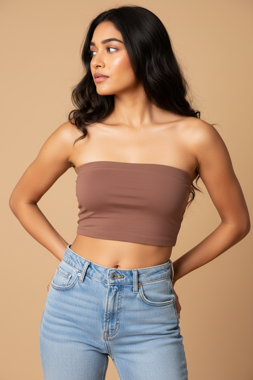 Snuggle Spot Chestnut Women’s Tube Top | Bandeau Top – Stylish, Stretchable & All Season Ready
