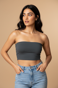 Snuggle Spot Davy Grey Women’s Tube Top | Bandeau Top – Stylish, Stretchable & All Season Ready