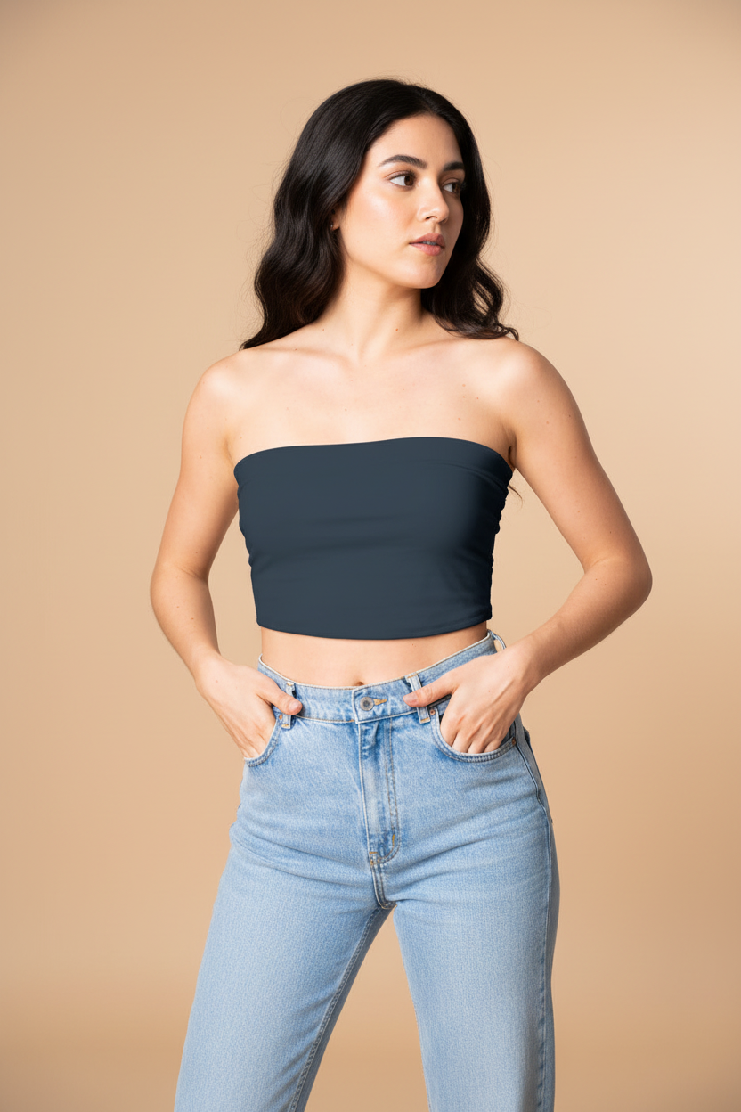 Snuggle Spot Black Pearl Women’s Tube Top | Bandeau Top – Stylish, Stretchable & All Season Ready
