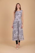 Snuggle Spot Women's Casual Crepe Sleeveless Slit Dress (Light Grey)