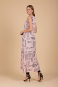 Snuggle Spot Women's Casual Crepe Sleeveless Slit Dress (Light Pink)