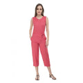 Snuggle Spot Women's Casual Crepe Sleeveless Jump Suit (Pink)
