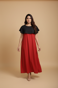 Snuggle Spot Women's Casual Crepe Cape Sleeve Dress (Black)