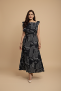 Snuggle Spot Women's Casual Crepe Sleeveless Dress (Black)