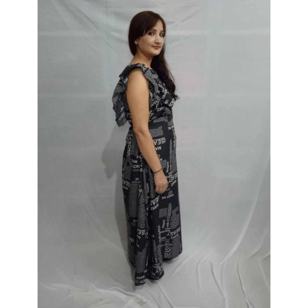 Snuggle Spot Women's Casual Crepe Sleeveless Dress (Black)