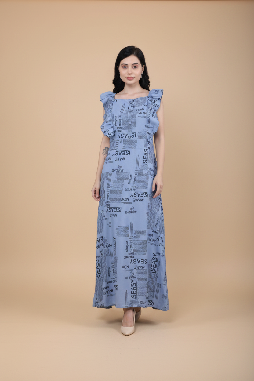 Snuggle Spot Women's Casual Crepe Sleeveless Dress (Grey)