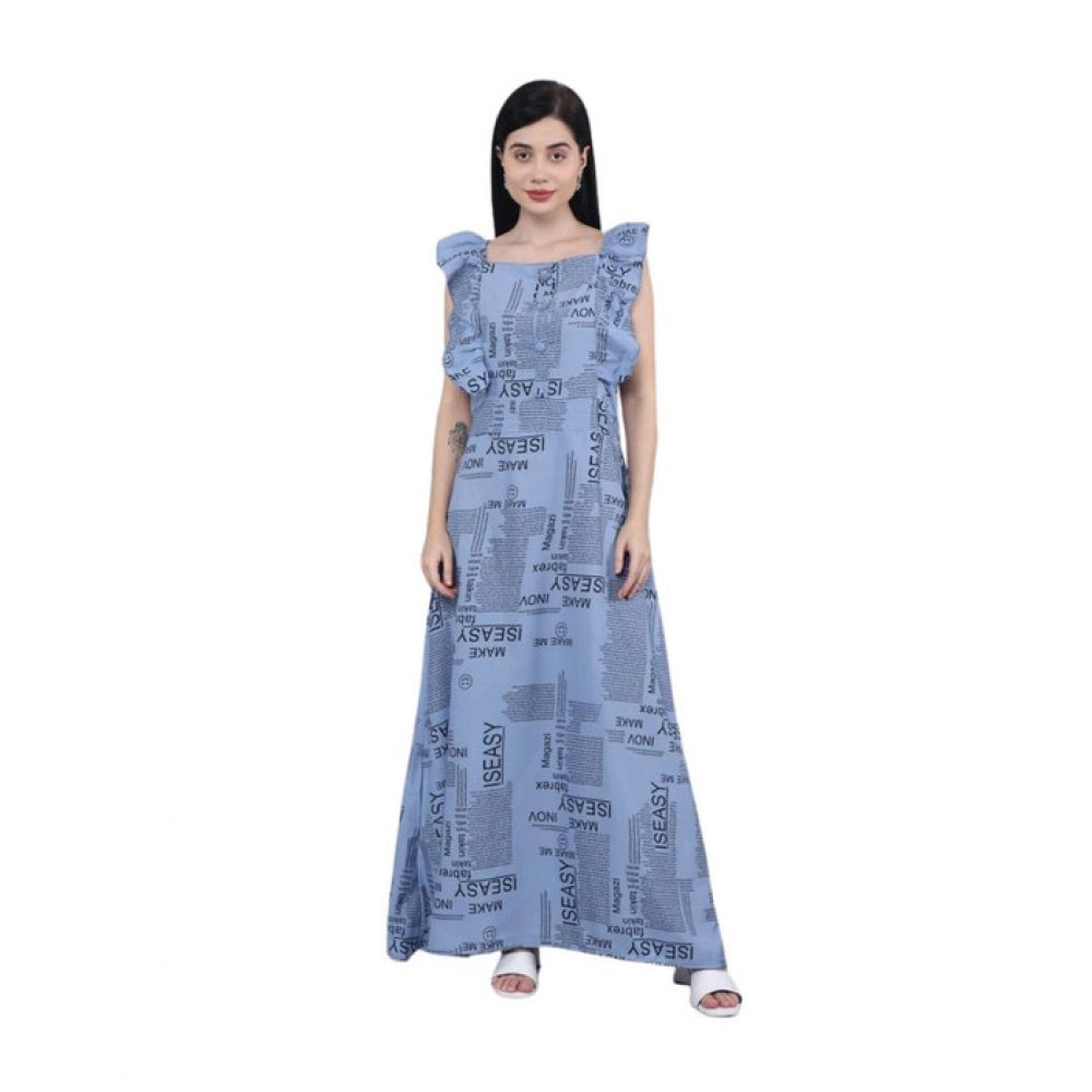 Snuggle Spot Women's Casual Crepe Sleeveless Dress (Grey)