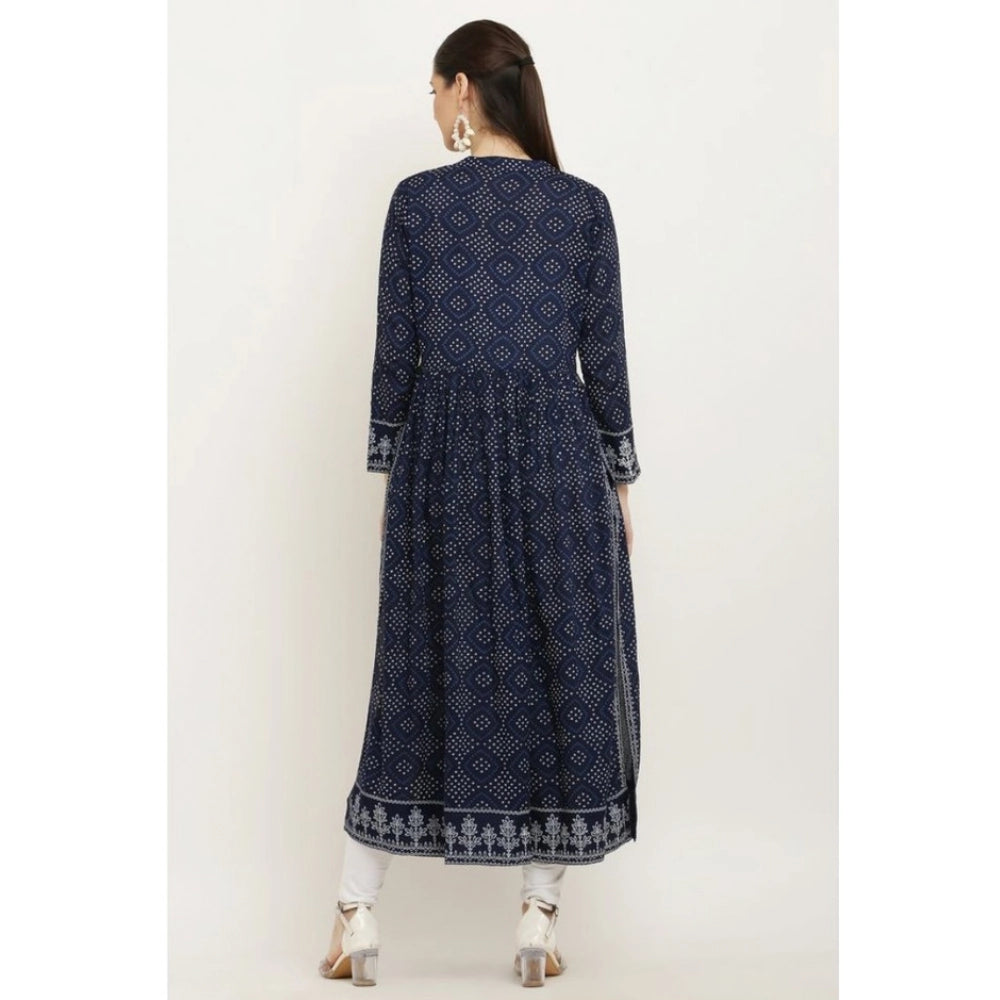Snuggle Spot Women's Casual Rayon Full sleeve Kurti (Blue)