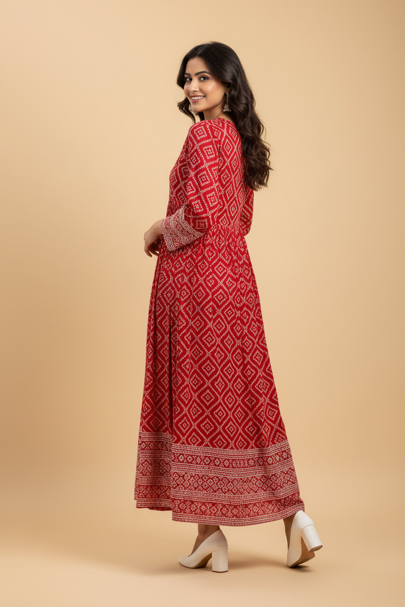 Snuggle Spot Women's Casual Rayon Full sleeve Kurti (Maroon)