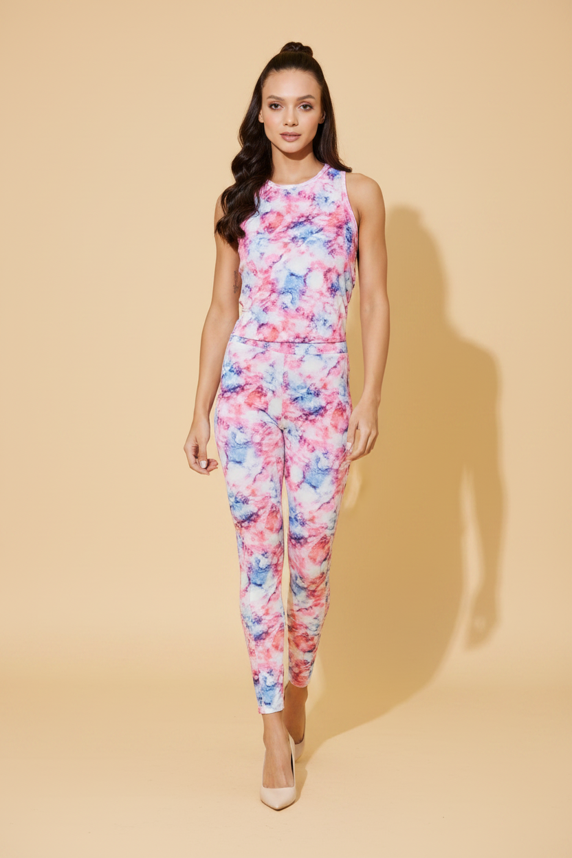Snuggle Spot Women's Polyester Lycra Printed Sleeveless Active Wear (Multicolor)
