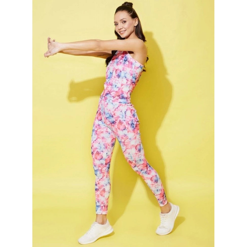 Snuggle Spot Women's Polyester Lycra Printed Sleeveless Active Wear (Multicolor)