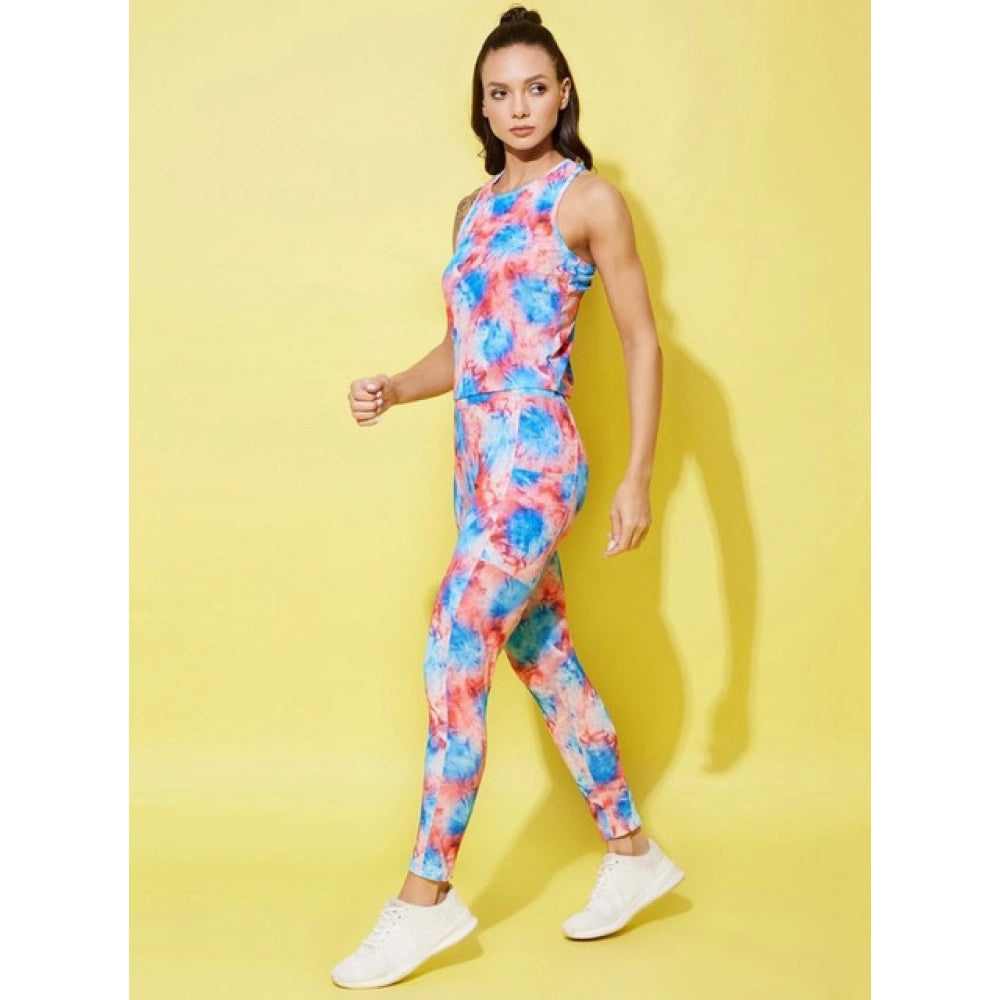 Snuggle Spot Women's Polyester Lycra Printed Sleeveless Active Wear (Multicolor)