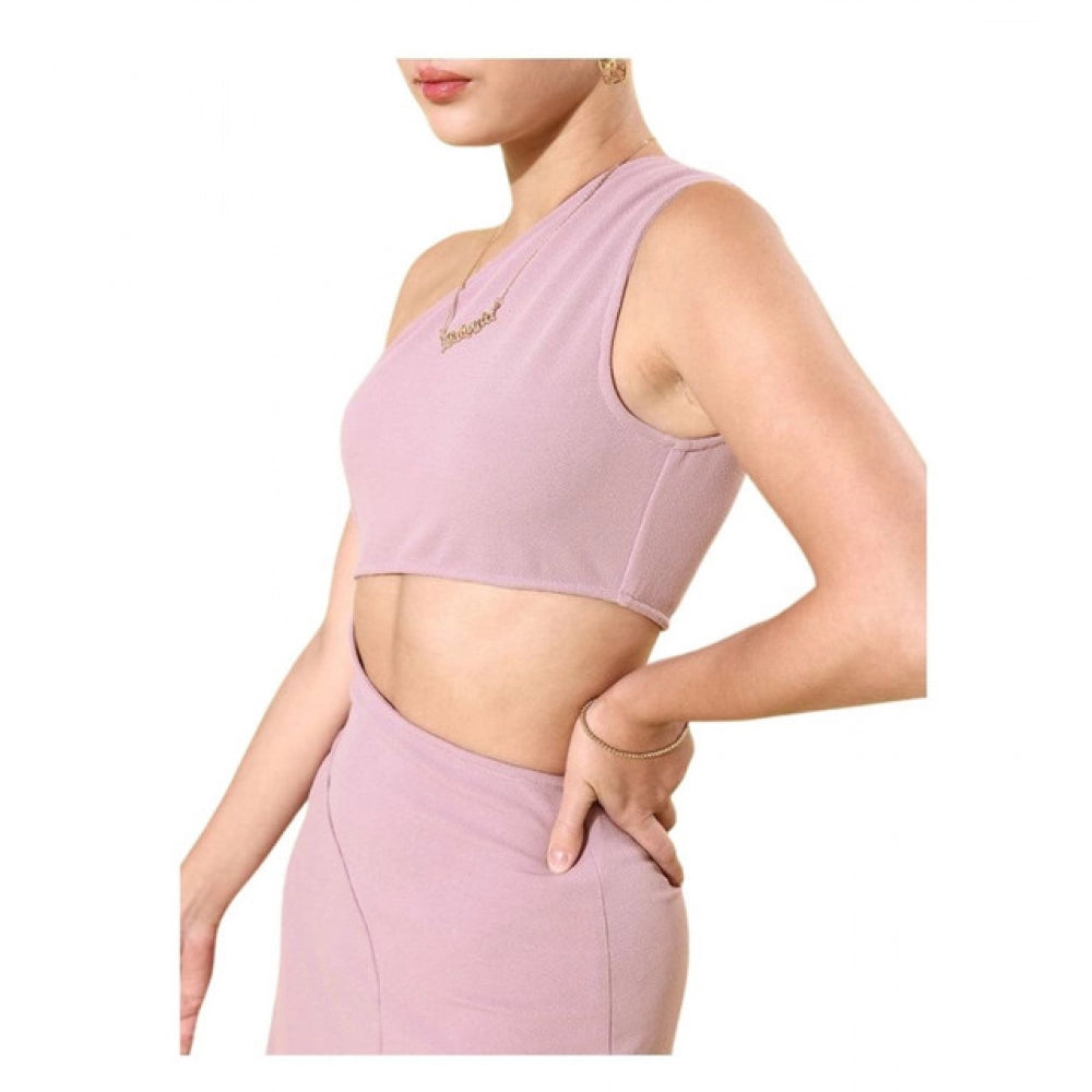 Snuggle Spot Women's Polyester Lycra Solid Sleeveless Dress (Lavender)
