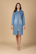 Snuggle Spot Women's Denim Washed Long Sleeves Jacket (Blue)