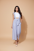 Snuggle Spot Women's Cotton Pinafore Shoulder Straps Jumpsuit (Light Blue)
