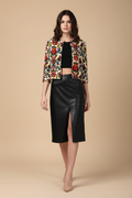Snuggle Spot Women's Polyester Floral 3-4th Sleeves Shrug (Multicolor)