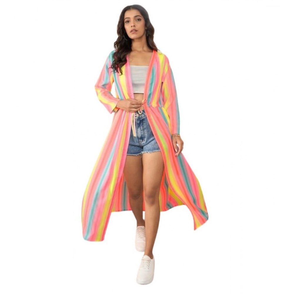 Snuggle Spot Women's Polyester Crepe Printed Long Sleeves Shrug (Multicolor)