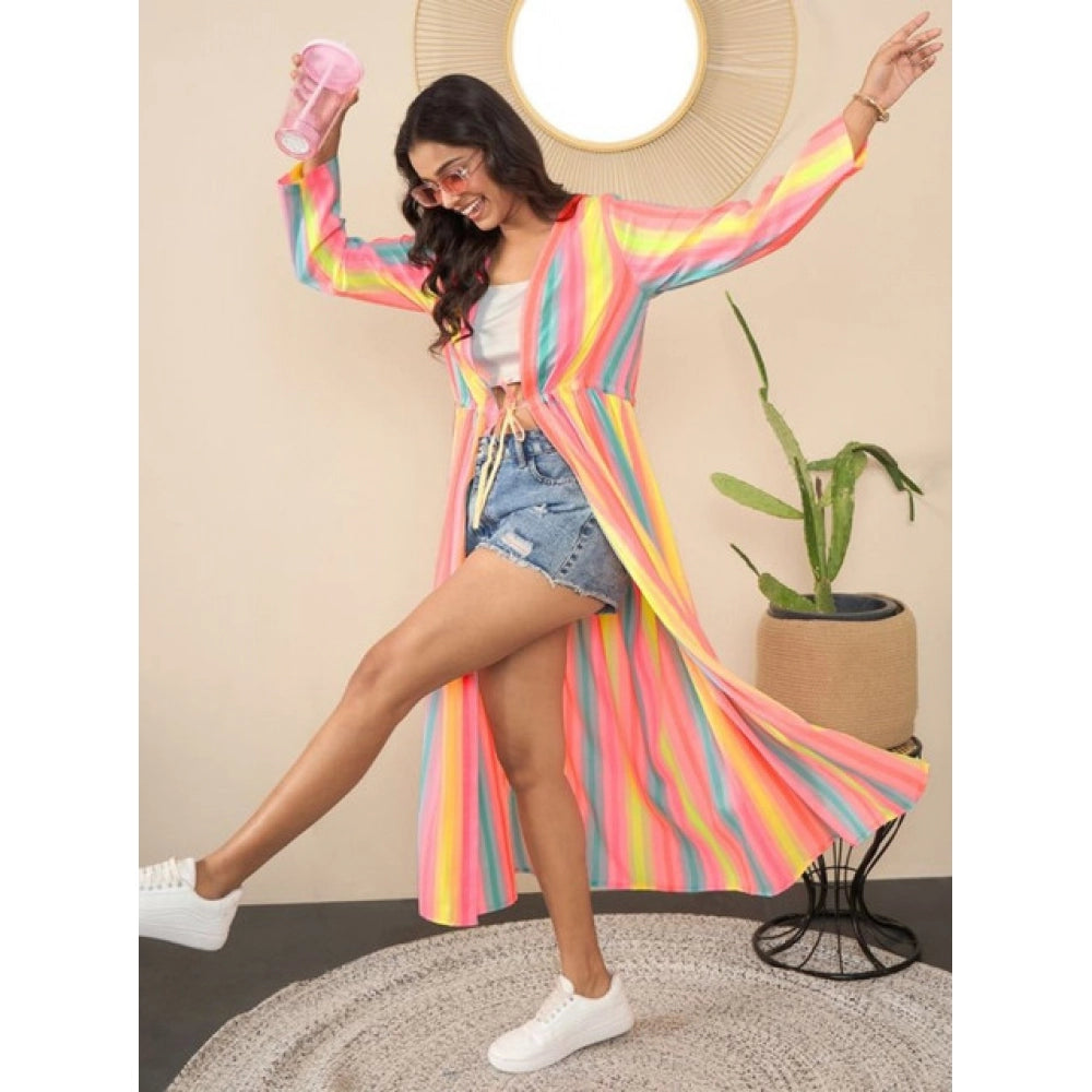 Snuggle Spot Women's Polyester Crepe Printed Long Sleeves Shrug (Multicolor)