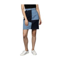 Snuggle Spot Women's Denim Brick Style Buttoned Skirt (Blue)