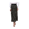 Snuggle Spot Women's Georgette Chain Print Elasticated Skirt (Black-Cream)