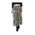Snuggle Spot Women's Georgette Chain Print Elasticated Skirt (Cream-Black)