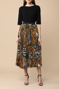 Snuggle Spot Women's Satin Pleated Elasticated Skirt (Multicolor)