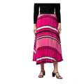 Snuggle Spot Women's Satin Pleated Elasticated Skirt (Pink)
