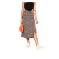Snuggle Spot Women's Polyester Floral Side Zip Skirt (Grey - Coral)