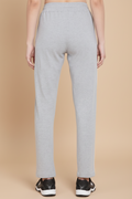 Snuggle Spot Women's Cotton Solid Elasticated Track Pants (Light Grey)