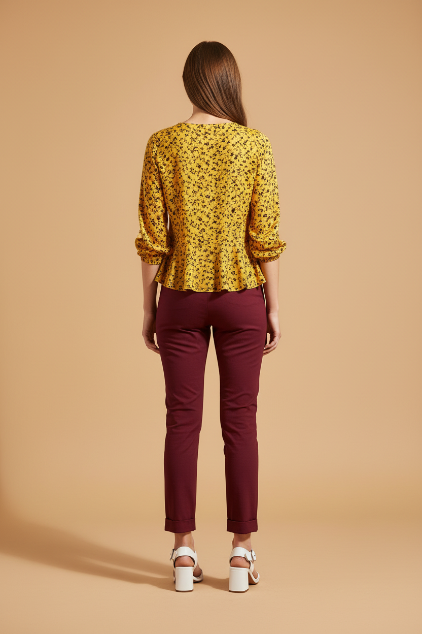 Snuggle Spot Women's Polyester Solid Elasticated Trousers (Maroon)