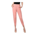 Snuggle Spot Women's Polyester Solid Elasticated Trousers (Pink)