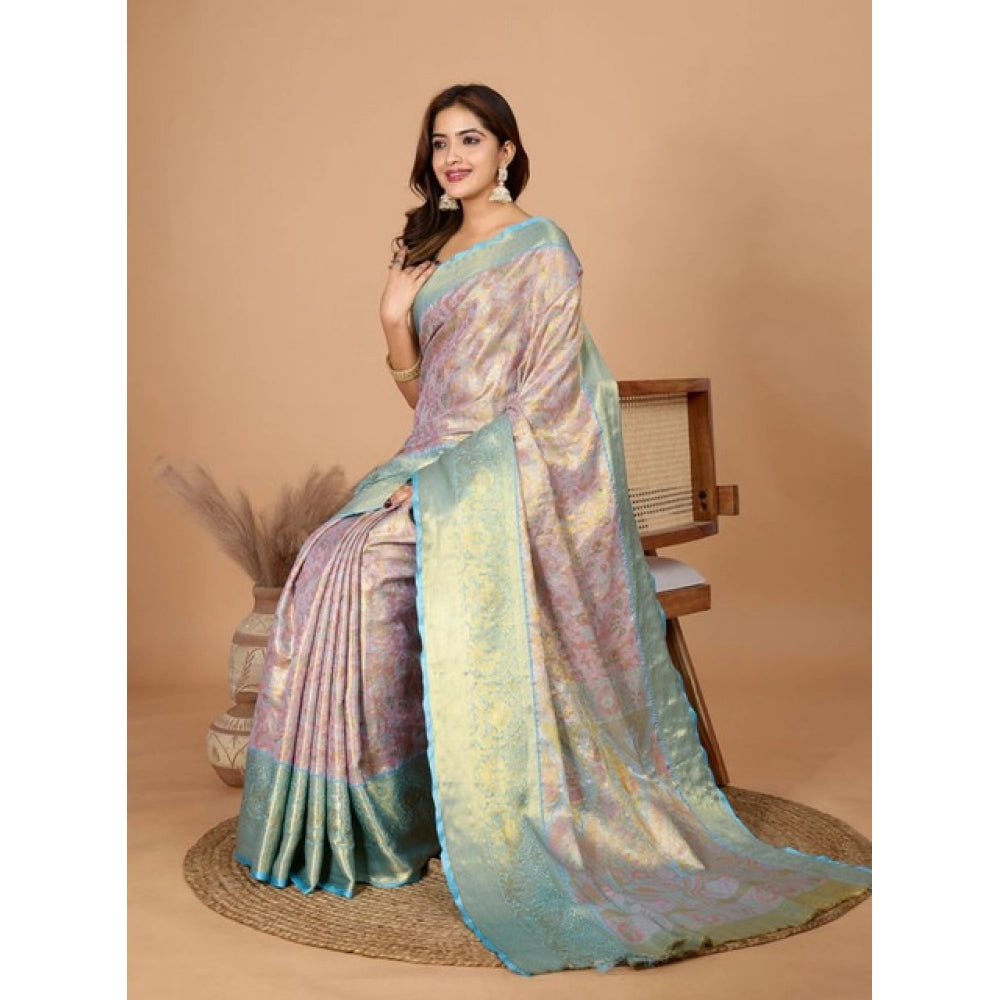 Snuggle Spot Women's Jacquard Saree With Unstitched Blouse 5.5Mtr (Multicolor)