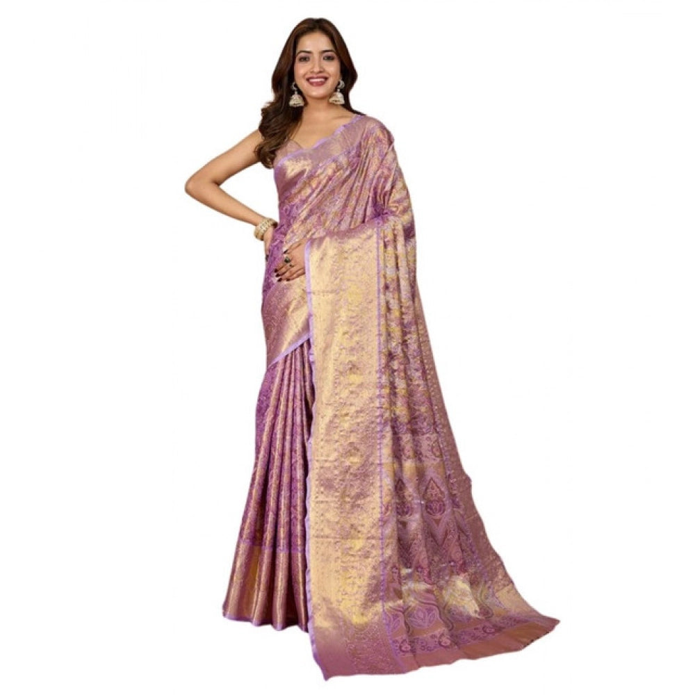 Snuggle Spot Women's Jacquard Saree With Unstitched Blouse 5.5Mtr (Multicolor)