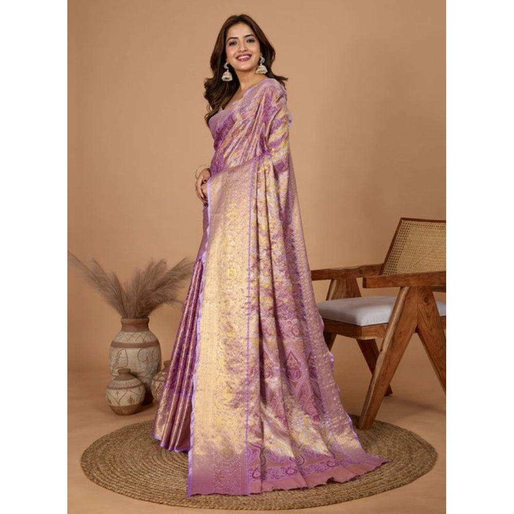 Snuggle Spot Women's Jacquard Saree With Unstitched Blouse 5.5Mtr (Multicolor)