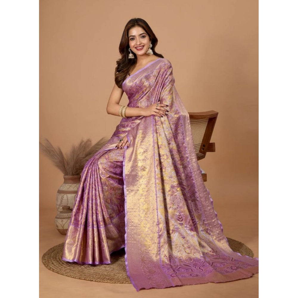 Snuggle Spot Women's Jacquard Saree With Unstitched Blouse 5.5Mtr (Multicolor)