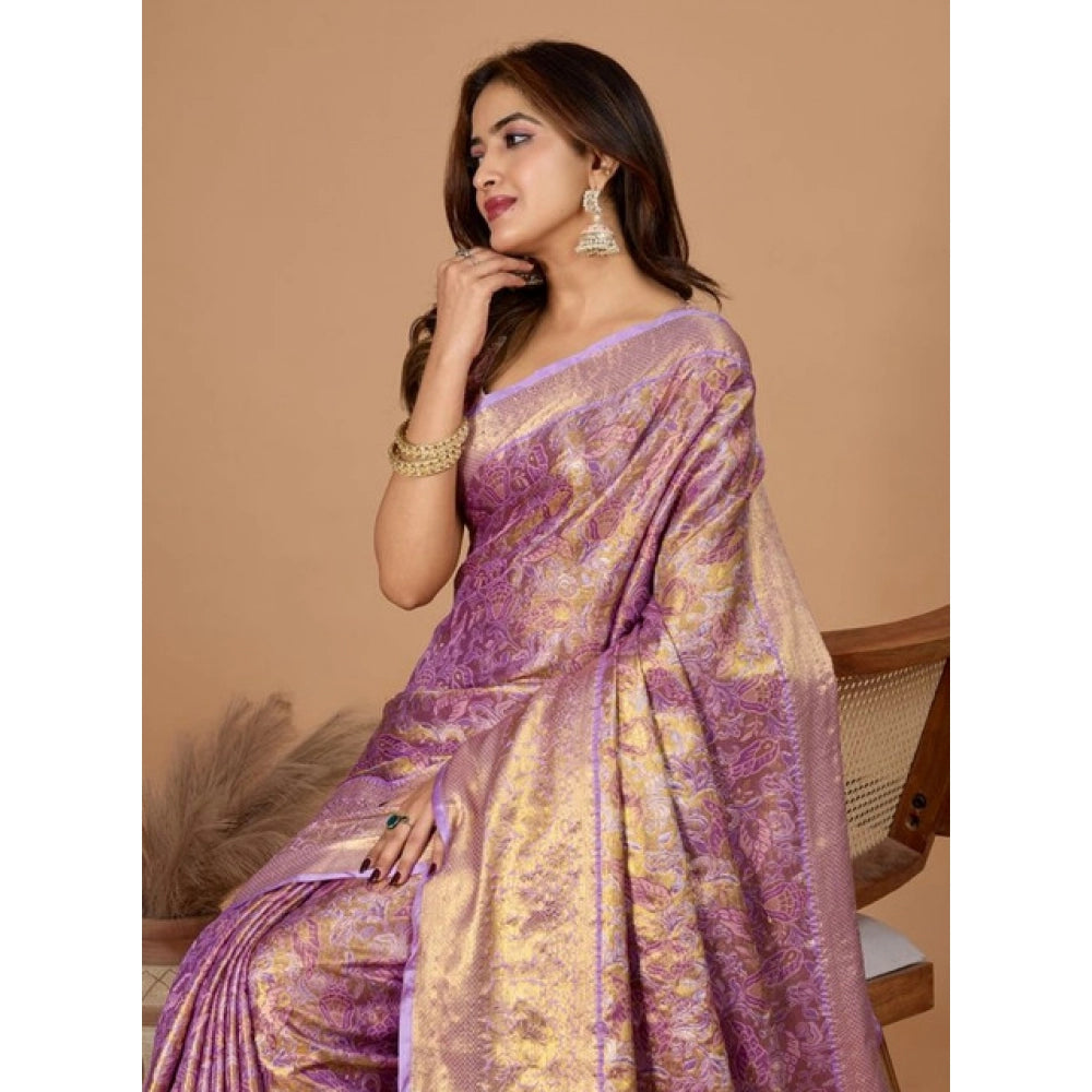Snuggle Spot Women's Jacquard Saree With Unstitched Blouse 5.5Mtr (Multicolor)