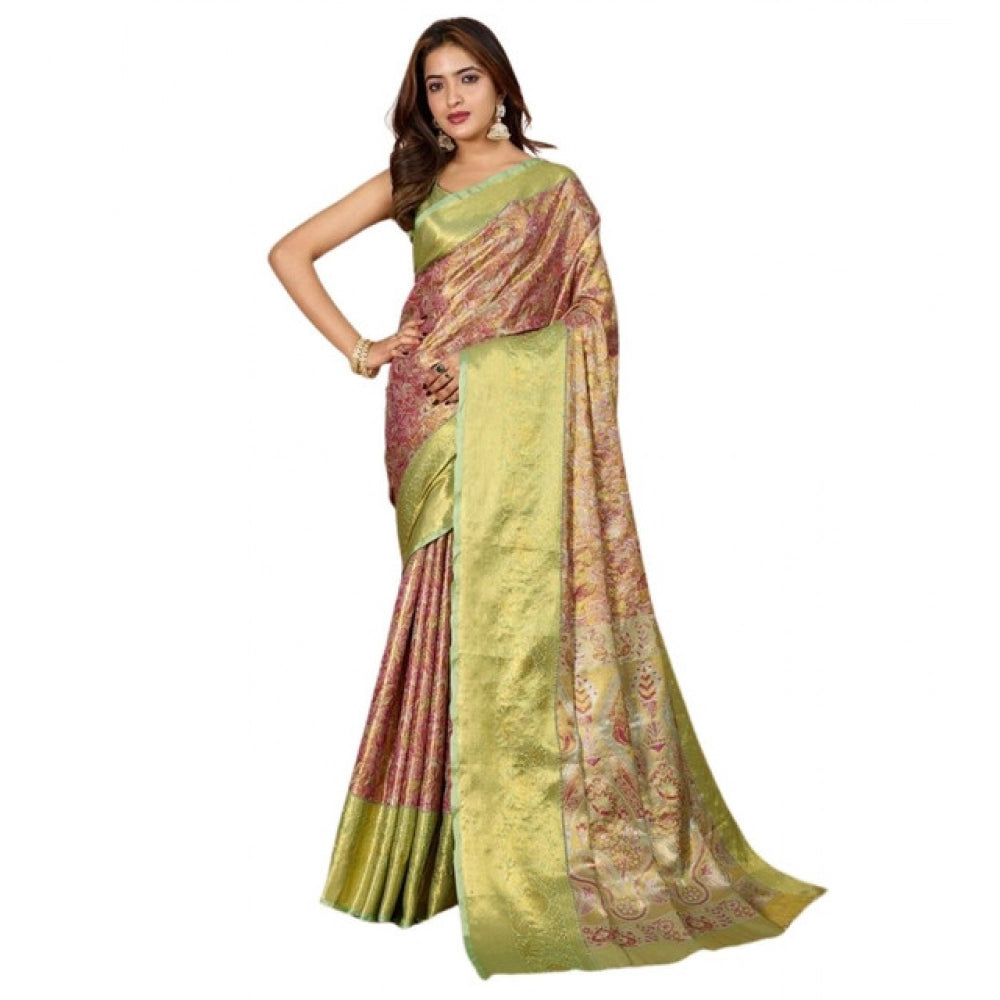 Snuggle Spot Women's Jacquard Saree With Unstitched Blouse 5.5Mtr (Multicolor)