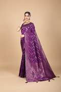 Snuggle Spot Women's Soft Silk Jacquard Saree With Unstitched Blouse 5.5Mtr (Magenta)