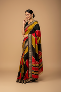 Snuggle Spot Women's Dola Silk Embellished Saree With Unstitched Blouse 5.5Mtr (Multicolor)