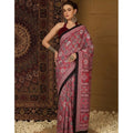 Snuggle Spot Women's Crepe Printed Saree With Unstitched Blouse 5.5Mtr (Maroon)