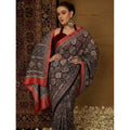 Snuggle Spot Women's Crepe Printed Saree With Unstitched Blouse 5.5Mtr (Multicolor)