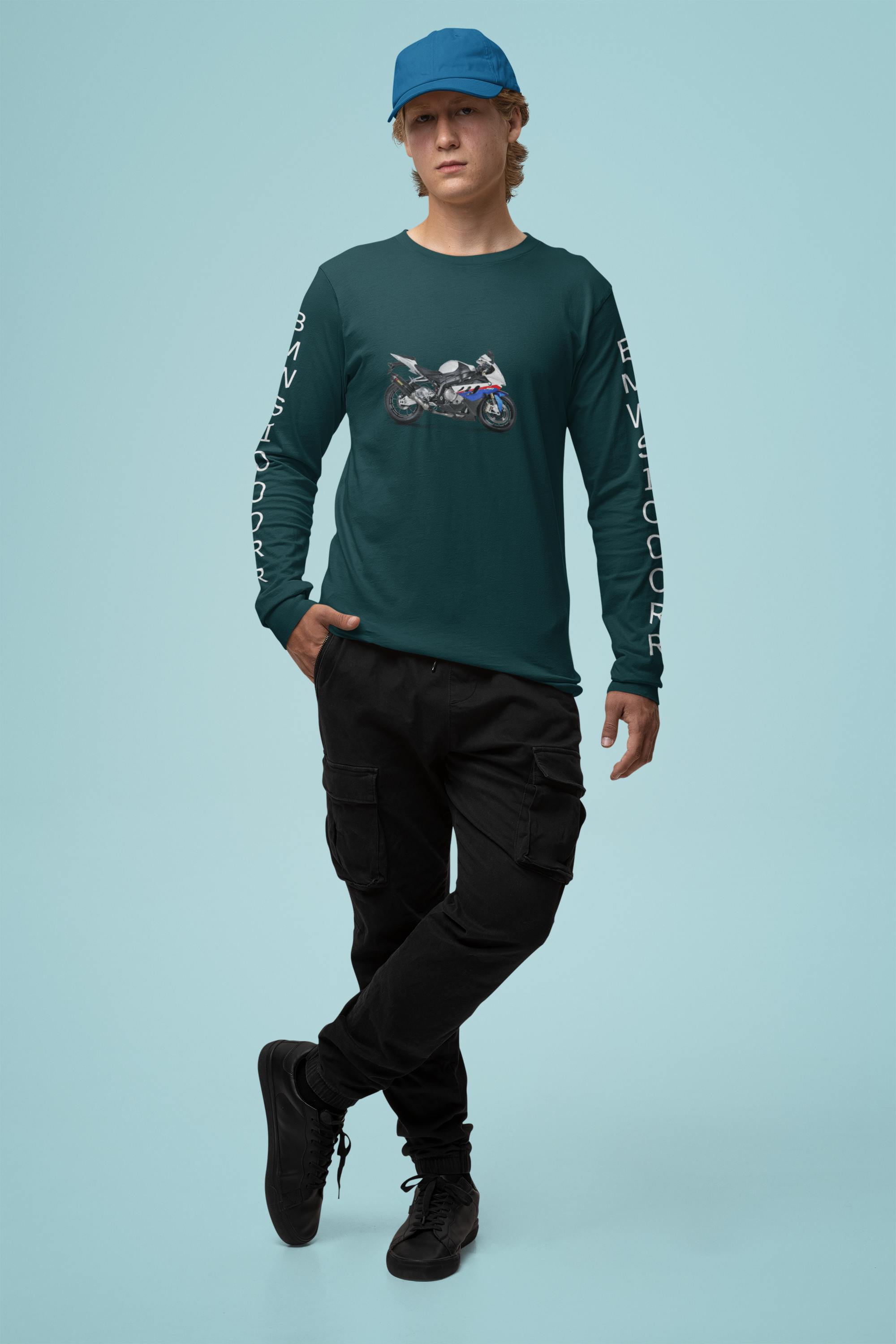 Petrol Blue Men's Bike Rider T-shirt